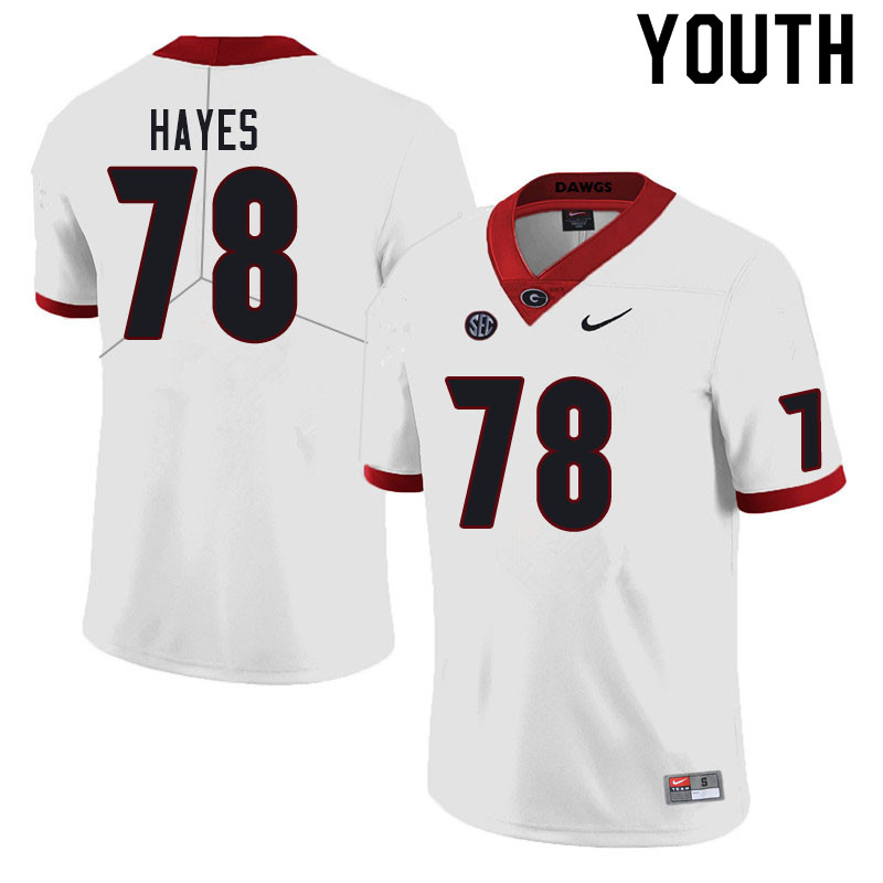 Youth #78 D'Marcus Hayes Georgia Bulldogs College Football Jerseys Sale-White